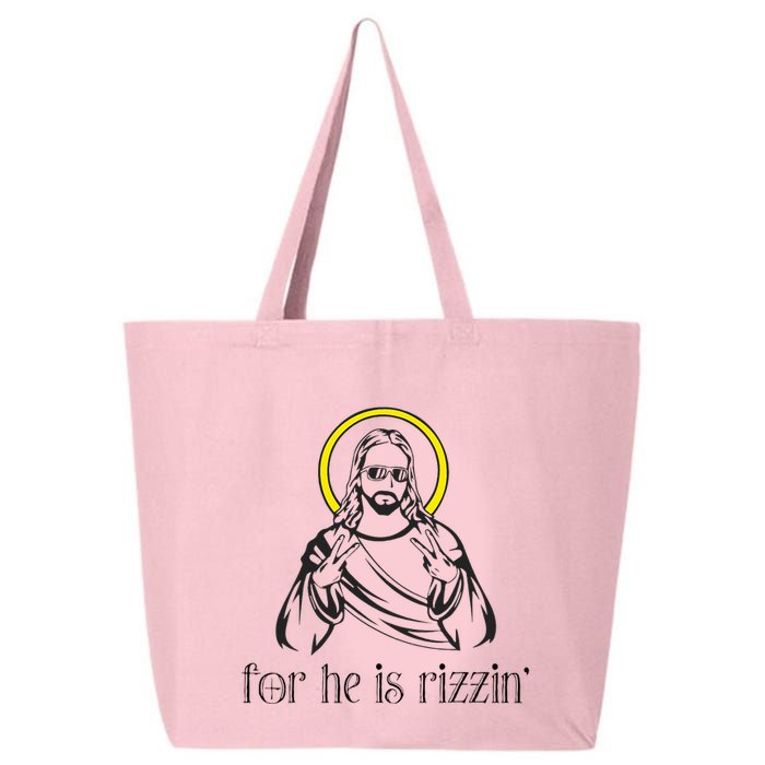 He Is Rizzin Funny Christian Religious Easter Sunday 25L Jumbo Tote