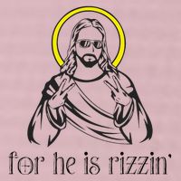 He Is Rizzin Funny Christian Religious Easter Sunday 25L Jumbo Tote