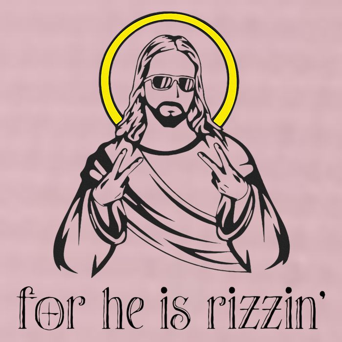 He Is Rizzin Funny Christian Religious Easter Sunday 25L Jumbo Tote