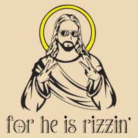 He Is Rizzin Funny Christian Religious Easter Sunday Drawstring Bag