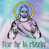 He Is Rizzin Funny Christian Religious Easter Sunday Legacy Tie Dye Trucker Hat