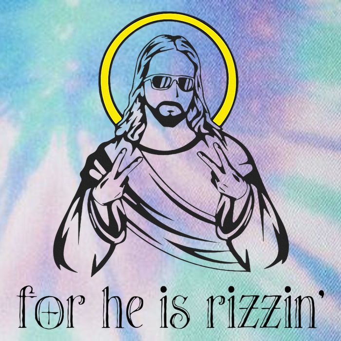 He Is Rizzin Funny Christian Religious Easter Sunday Legacy Tie Dye Trucker Hat