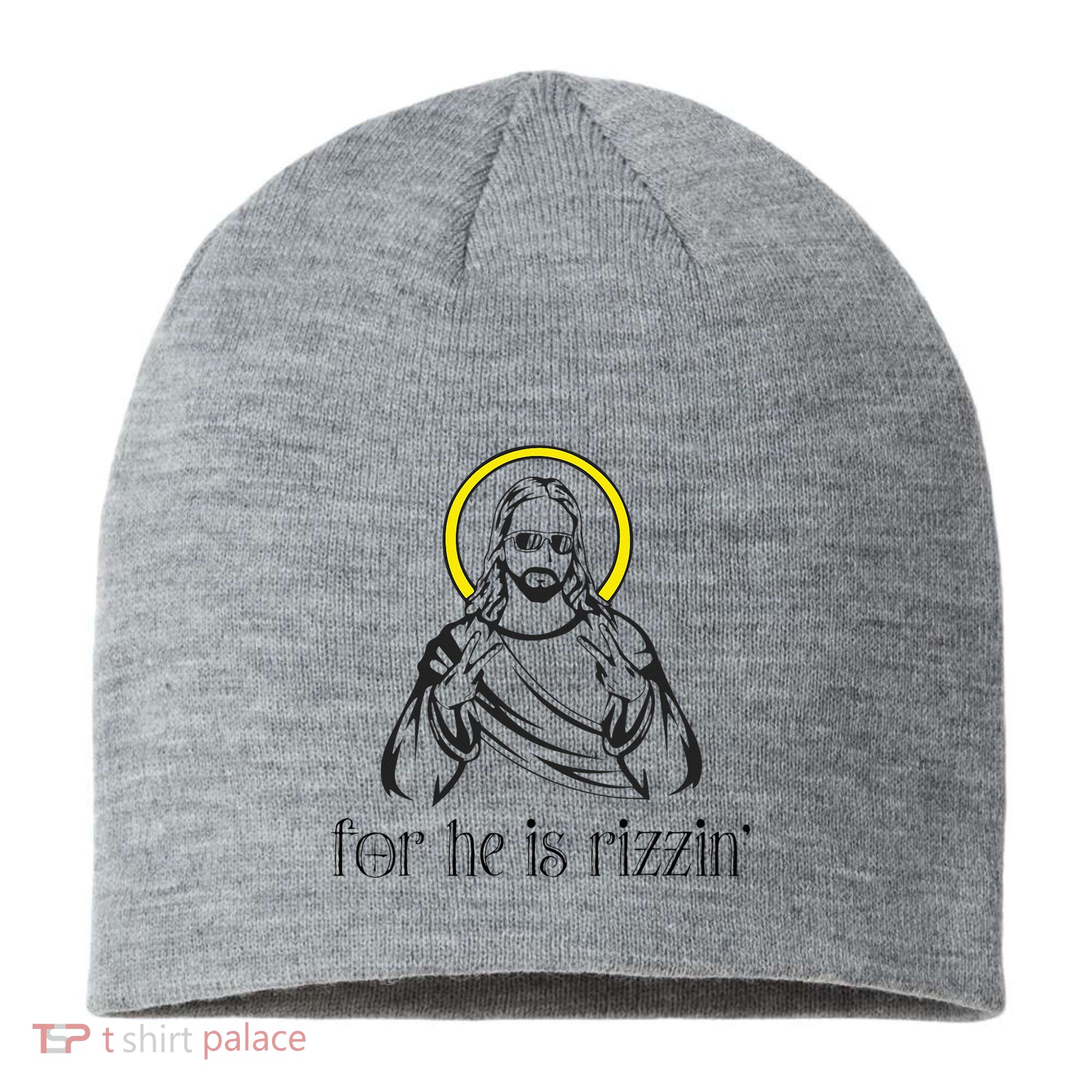 He Is Rizzin Funny Christian Religious Easter Sunday Sustainable Beanie