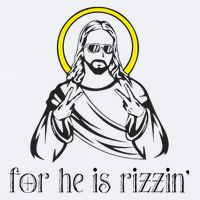 He Is Rizzin Funny Christian Religious Easter Sunday Sueded Cloud Jersey T-Shirt
