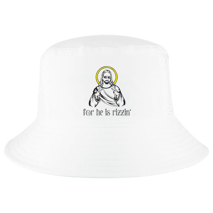 He Is Rizzin Funny Christian Religious Easter Sunday Cool Comfort Performance Bucket Hat