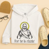 He Is Rizzin Funny Christian Religious Easter Sunday Hoodie
