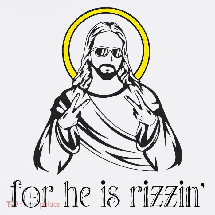 He Is Rizzin Funny Christian Religious Easter Sunday Apron