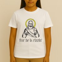 He Is Rizzin Funny Christian Religious Easter Sunday T-Shirt