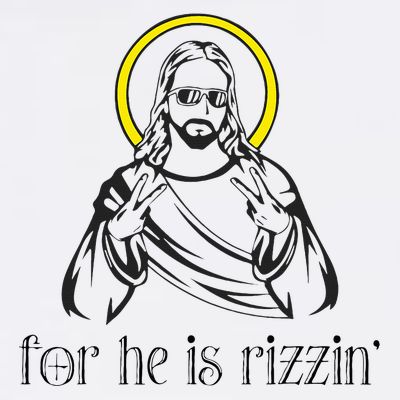 He Is Rizzin Funny Christian Religious Easter Sunday T-Shirt