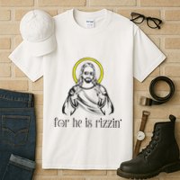 He Is Rizzin Funny Christian Religious Easter Sunday Tall T-Shirt