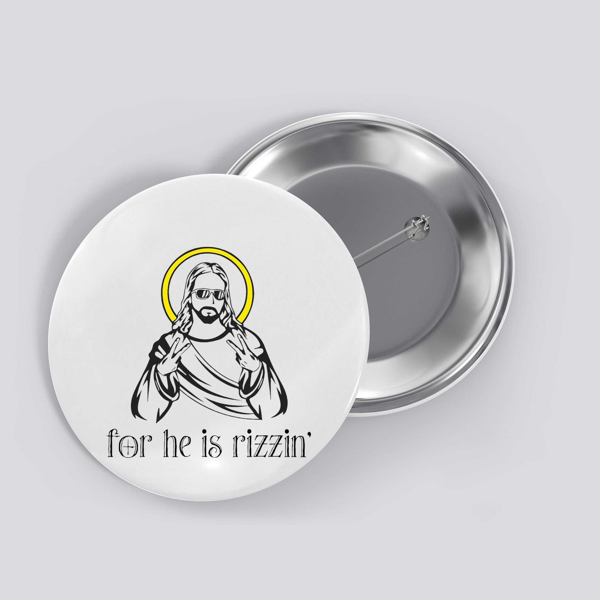 He Is Rizzin Funny Christian Religious Easter Sunday Button