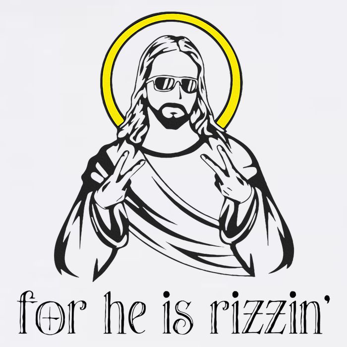 He Is Rizzin Funny Christian Religious Easter Sunday Bucket Hat