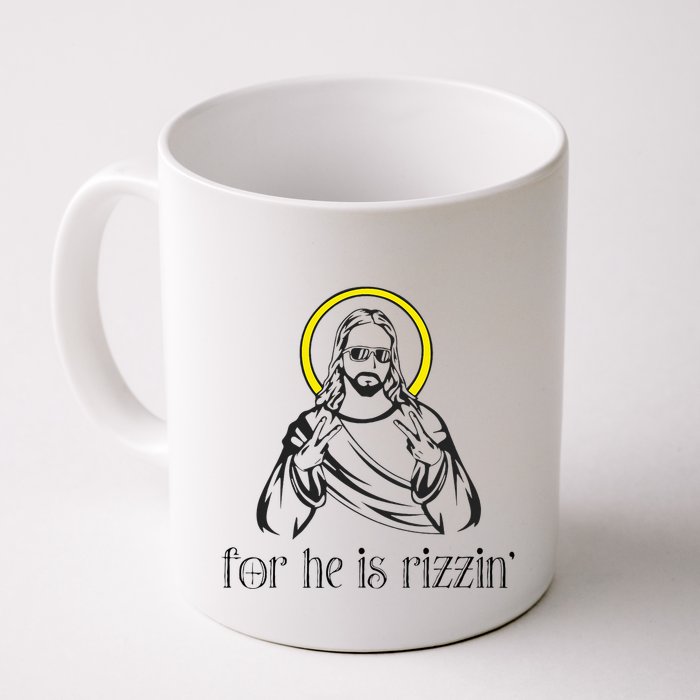 He Is Rizzin Funny Christian Religious Easter Sunday Mug