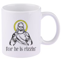 He Is Rizzin Funny Christian Religious Easter Sunday 11oz C Handle Ceramic Mug