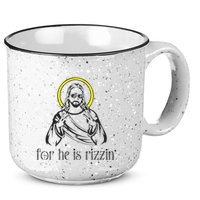 He Is Rizzin Funny Christian Religious Easter Sunday 15oz Campfire Ceramic Mug