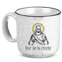 He Is Rizzin Funny Christian Religious Easter Sunday 15oz Campfire Ceramic Mug