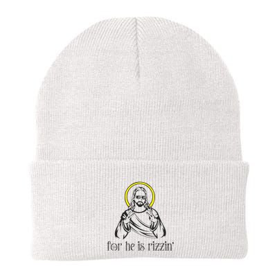 He Is Rizzin Funny Christian Religious Easter Sunday Beanie