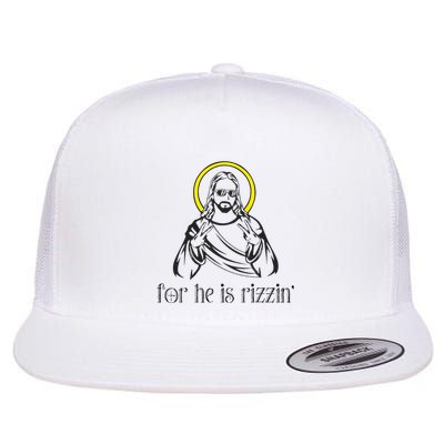 He Is Rizzin Funny Christian Religious Easter Sunday Flatbill Hat