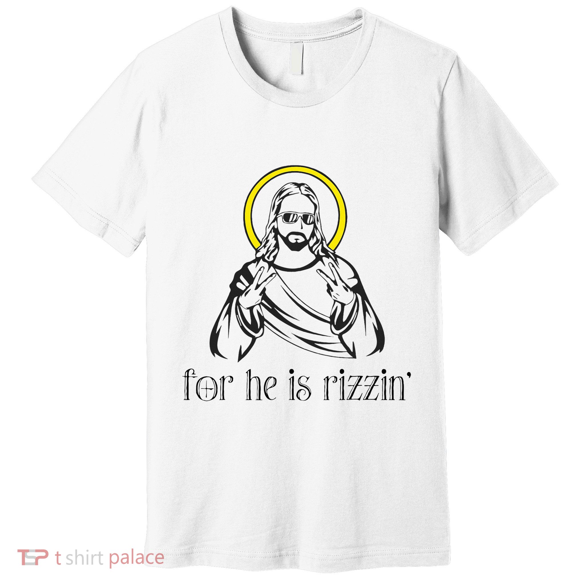 He Is Rizzin Funny Christian Religious Easter Sunday Premium T-Shirt