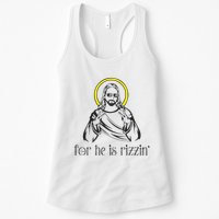 He Is Rizzin Funny Christian Religious Easter Sunday Womens Tank Top