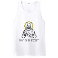 He Is Rizzin Funny Christian Religious Easter Sunday PosiCharge Competitor Tank