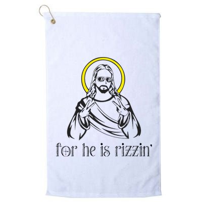 He Is Rizzin Funny Christian Religious Easter Sunday Golf Towel