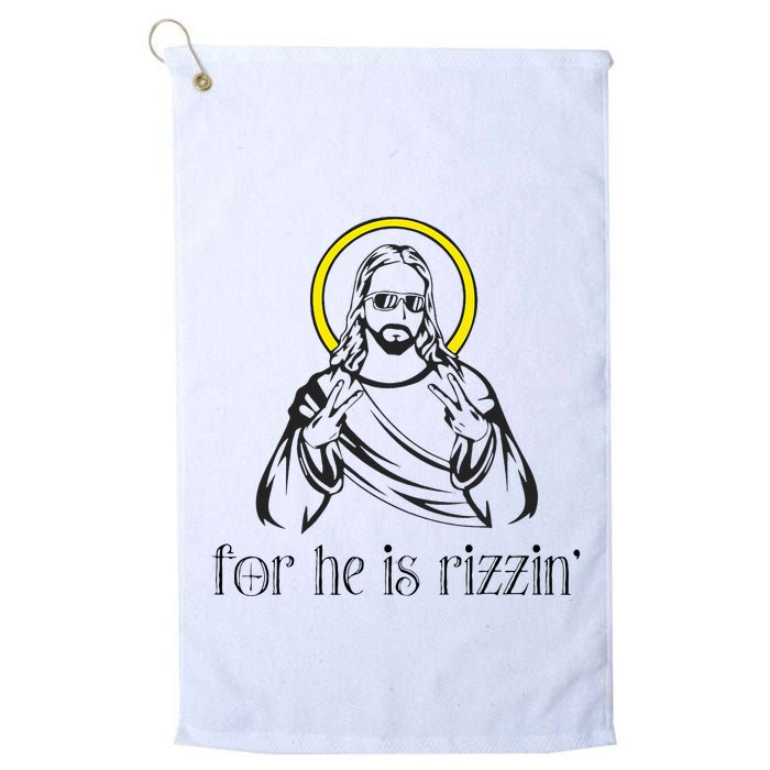 He Is Rizzin Funny Christian Religious Easter Sunday Golf Towel