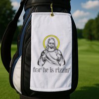 He Is Rizzin Funny Christian Religious Easter Sunday Golf Towel