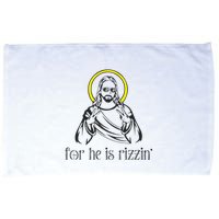 He Is Rizzin Funny Christian Religious Easter Sunday Microfiber Hand Towel