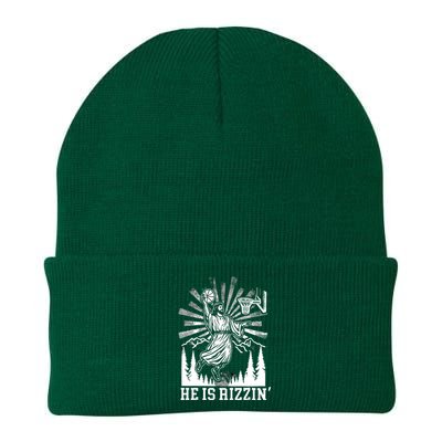 He Is Rizzin Funny Jesus Basketball Christian Religious Knit Cap Winter Beanie