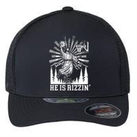 He Is Rizzin Funny Jesus Basketball Christian Religious Flexfit Unipanel Trucker Cap