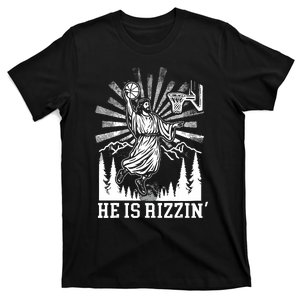 He Is Rizzin Funny Jesus Basketball Christian Religious T-Shirt