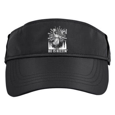 He Is Rizzin Funny Jesus Basketball Christian Religious Adult Drive Performance Visor