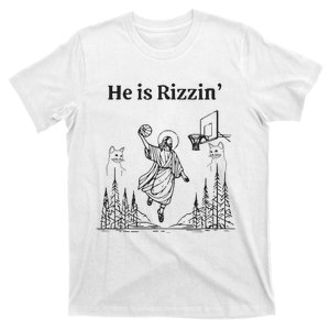 He Is Rizzin Funny Basketball Retro Christian Religious T-Shirt