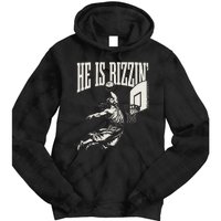 He Is Rizzin Jesus Playing Basketball Tie Dye Hoodie