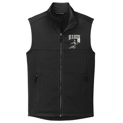 He Is Rizzin Jesus Playing Basketball Collective Smooth Fleece Vest