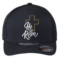He Is Risen Easter Cross Christian Flexfit Unipanel Trucker Cap