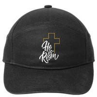 He Is Risen Easter Cross Christian 7-Panel Snapback Hat