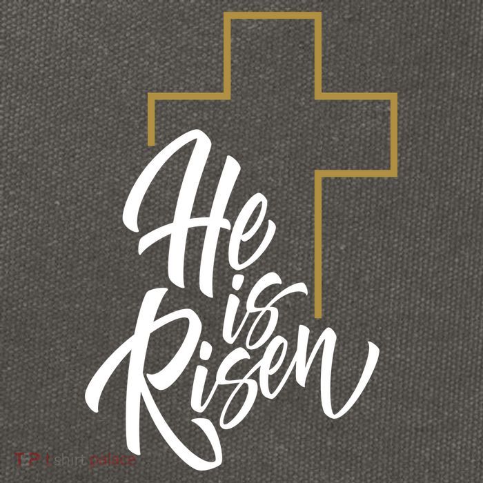 He Is Risen Easter Cross Christian Cotton Canvas Backpack