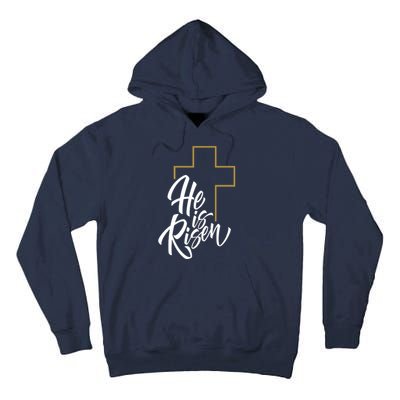 He Is Risen Easter Cross Christian Tall Hoodie