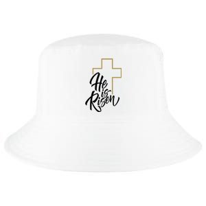 He Is Risen Easter Cross Christian Cool Comfort Performance Bucket Hat