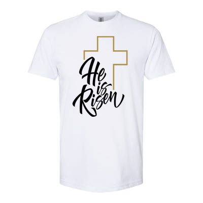 He Is Risen Easter Cross Christian Softstyle CVC T-Shirt