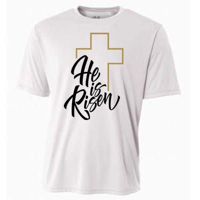 He Is Risen Easter Cross Christian Cooling Performance Crew T-Shirt