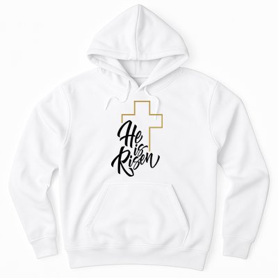 He Is Risen Easter Cross Christian Hoodie
