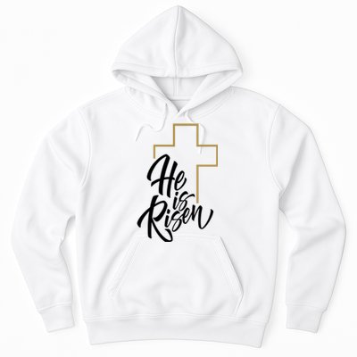 He Is Risen Easter Cross Christian Hoodie