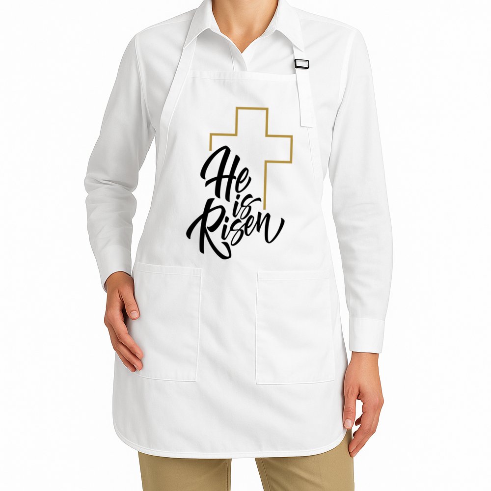 He Is Risen Easter Cross Christian Apron