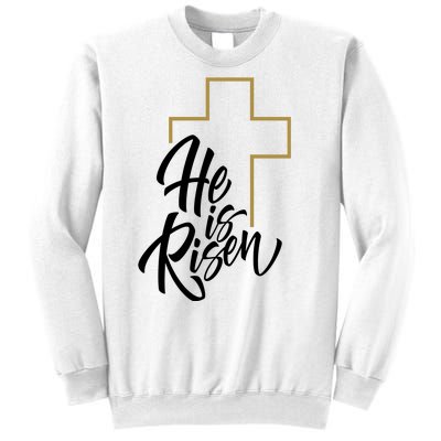 He Is Risen Easter Cross Christian Sweatshirt