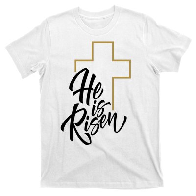 He Is Risen Easter Cross Christian T-Shirt