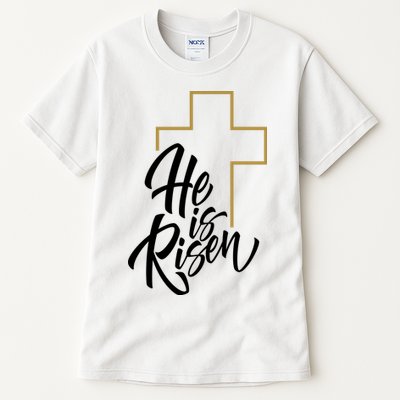 He Is Risen Easter Cross Christian Tall T-Shirt