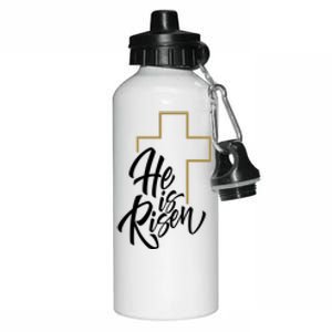 He Is Risen Easter Cross Christian Aluminum Water Bottle